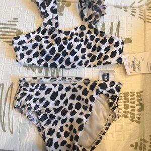 Old Navy Black and White Spotted Bathing Set